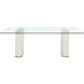 Aemond 86.5 X 41.25 inch Clear / White Outdoor Dining Table